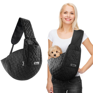 Dog and Cat Sling Carrier, Hands Free Pet Carriers Bag, Padded Adjustable Pet Soft Carrier with Adjustable Shoulder Strap, Travel Safety Harness Machine Washable for Small Dogs Cats Outdoor