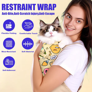 Cat Grooming Supplies, 2025 New Cat Grooming Wrap Cat Restraint for Nail Clipping, Cat Wrap for Cutting Nails with Cat Nail Clipper Cat Swaddle Wrap for Calming & Holding Cat (Large)