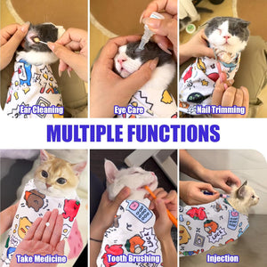 Cat Grooming Supplies, 2025 New Cat Grooming Wrap Cat Restraint for Nail Clipping, Cat Wrap for Cutting Nails with Cat Nail Clipper Cat Swaddle Wrap for Calming & Holding Cat (Large)